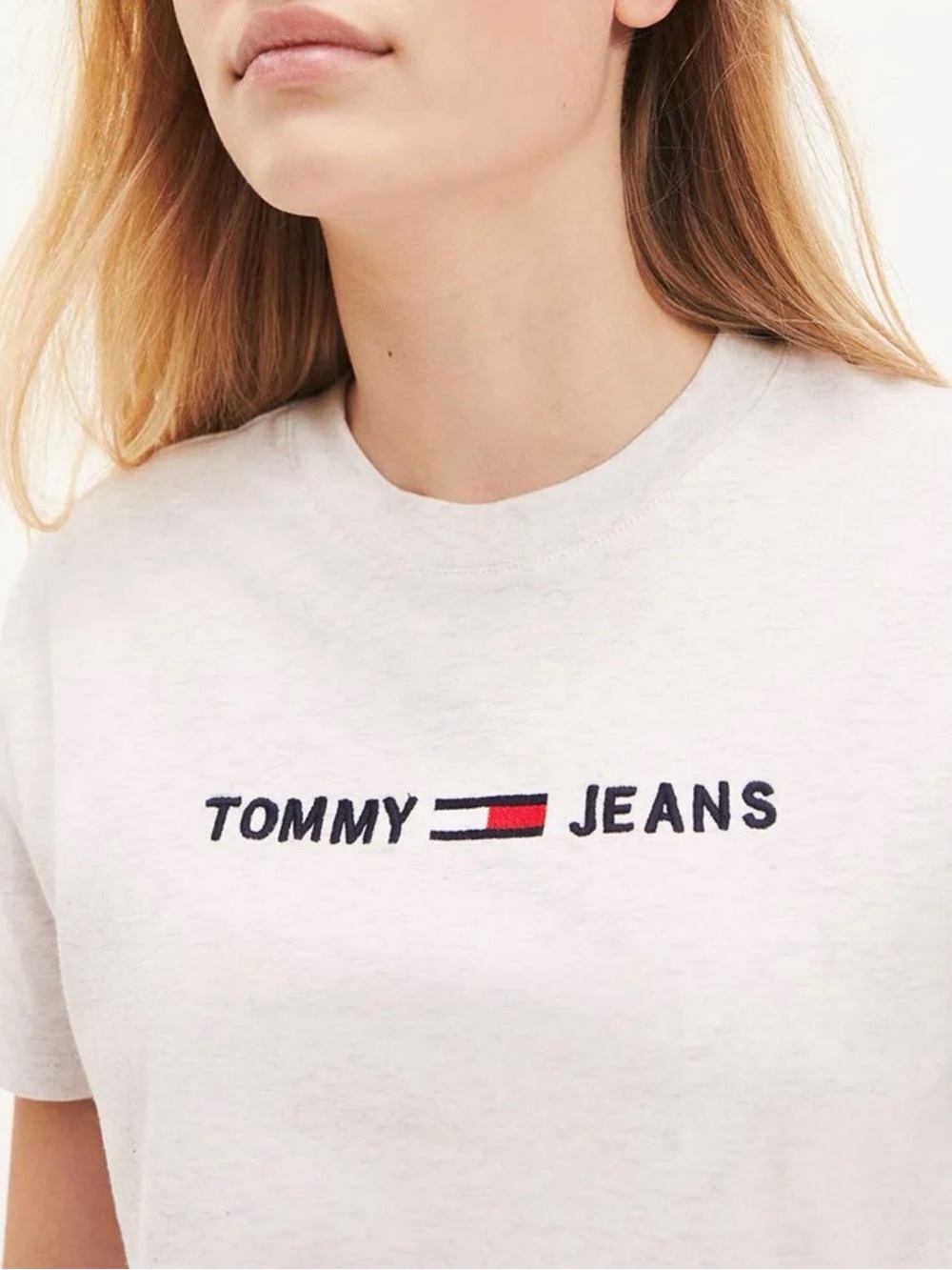 Tommy Hilfiger White Logo Tee with Red & Navy Accents